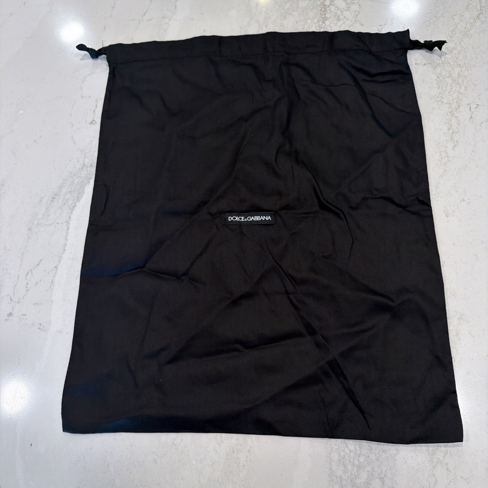 Dolce & Gabbana Logo Shoe Purse Storage Drawstring Dust Bag Black 18" X 16"